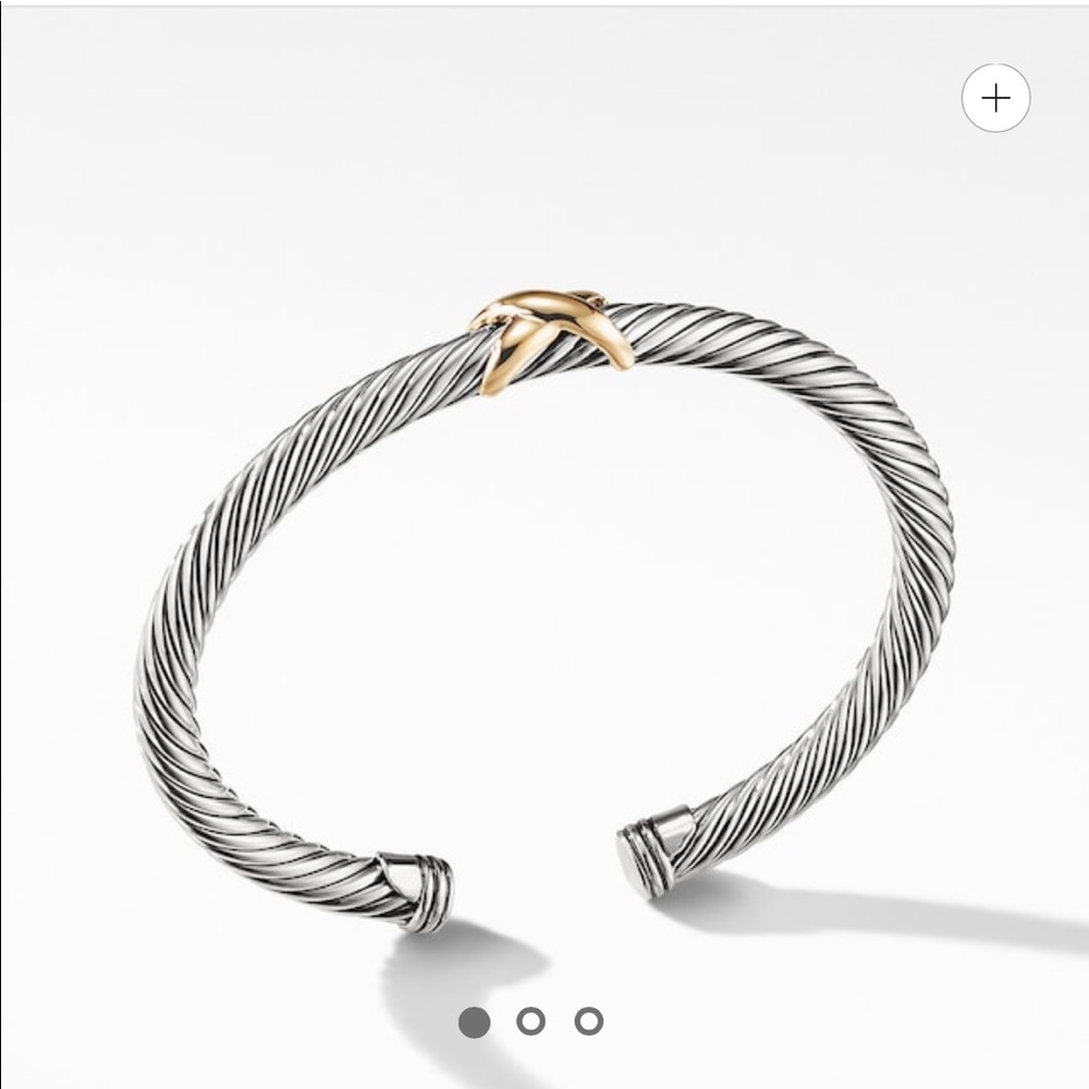 David Yurman X bracelet with 14K gold